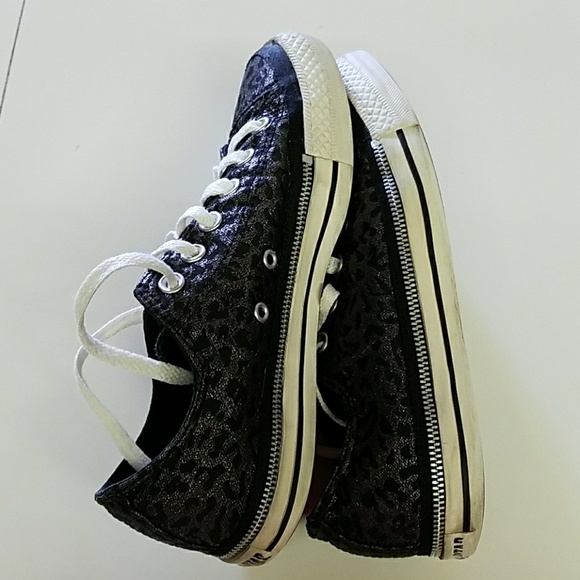 CONVERSE ALL STAR BLACK LEOPARD SPOTS - Picture 4 of 8